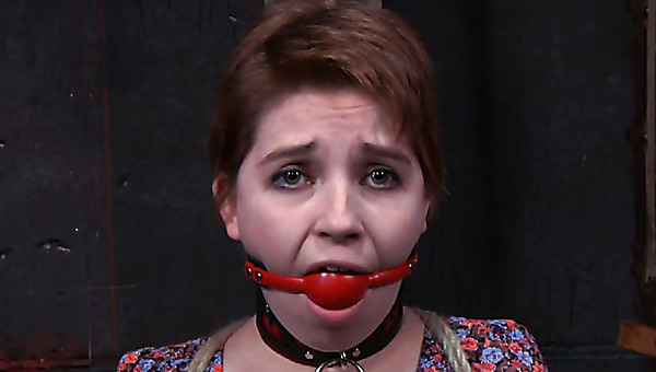 Shy red-haired amateur gets her slender body fastened with rope