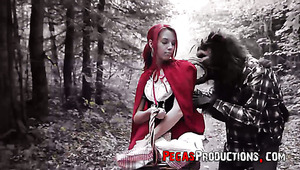The red riding hood Brind Love gets banged by woodcutter outdoors