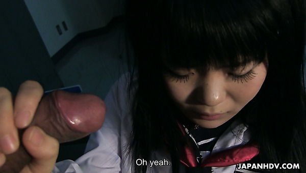 Bald pussy of kawaii Japanese gal Sayaka Aishiro is stretched both doggy and mish