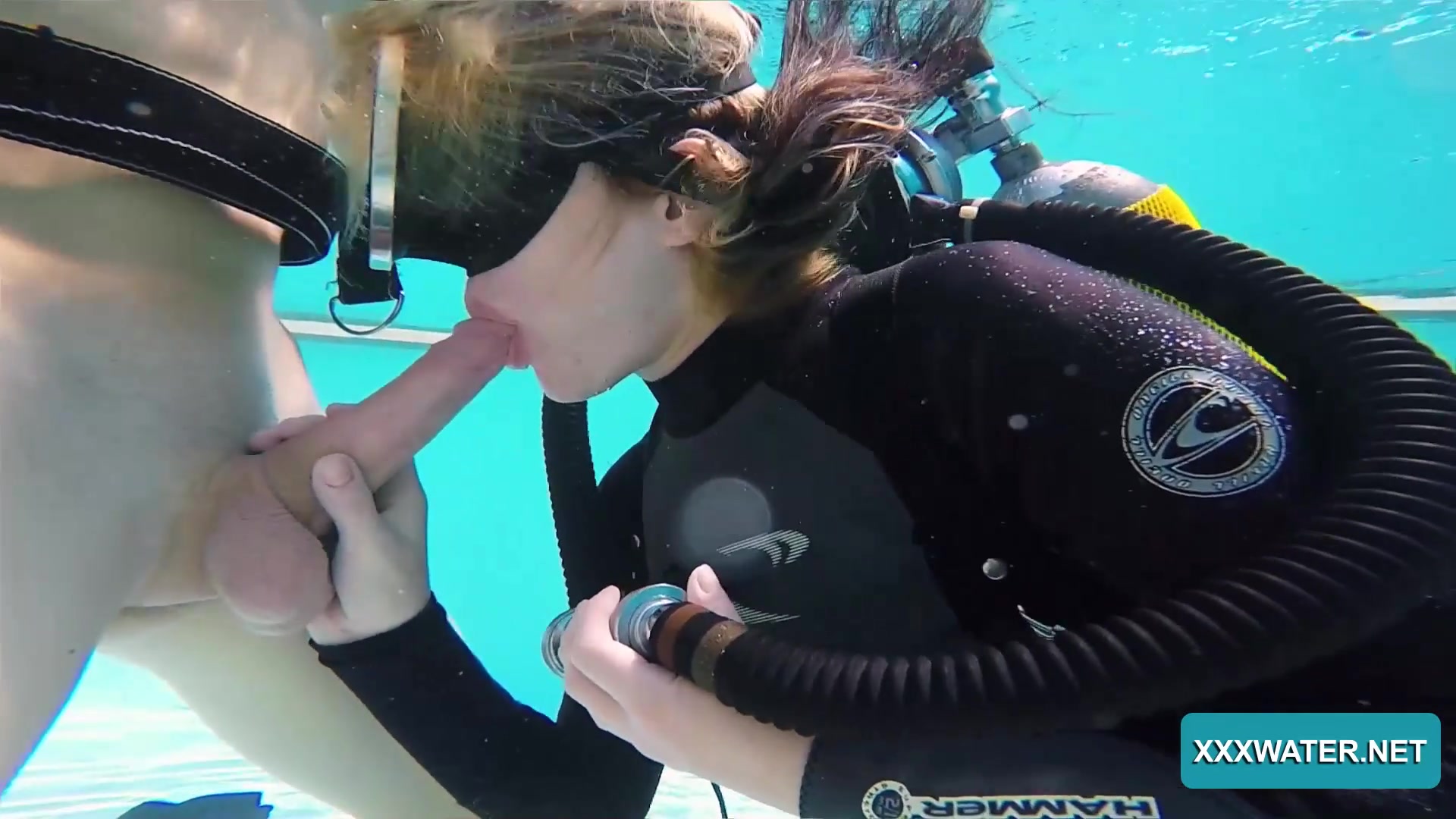 Underwater Hand Job Cum Shot - Really naughty scuba diver Monica is ready to work on dick underwater