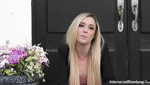 Torrid light haired lady Kali Roses and her cock hardening xxx interview