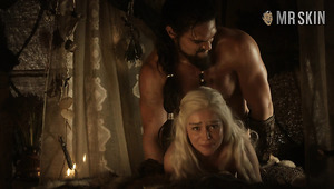 Some rough doggy bed scene with blonde babe named Emilia Clarke