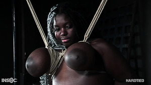Poor giant breasted fat black hottie Zoey Sterling is made for rough BDSM