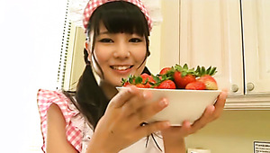 Sexy Japanese maid Takahashi Kurumi knows how to make things hotter