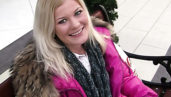 Good looking blonde changes her clothes right in front of her lover