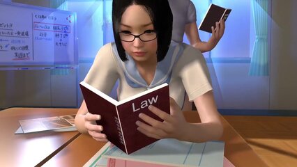Asian Student Fuck - Asian student fucked from behind while she reads - Porn Cartoon