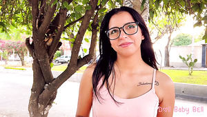 Latina nerd rides ding-dong for cash - Amateur POV