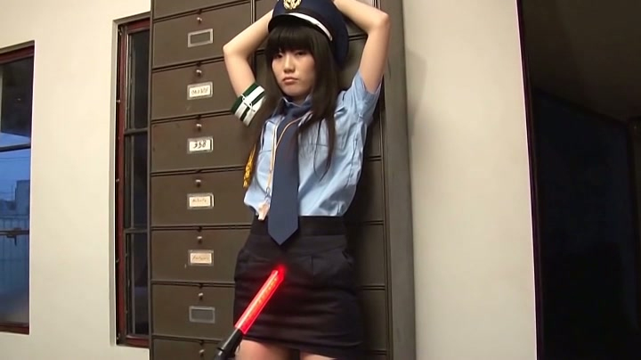 Policegirlsex - Sweet Asian police girl Kiyomiya Asahi plays with sparkling dildo