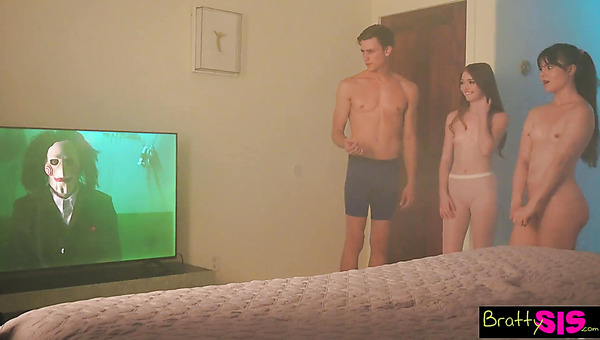 Tiny Slim Myra Moans Shares Step-bro's BWC With Her Petite BFF Megan Marx During the Halloween Quest