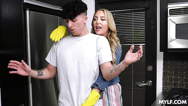 Sexy Busty Blonde MILF Harper Hill Succumbs To Her Irresistible Desire To Try Her Stepson's Cock