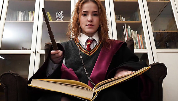 A nerd Harry Potter club turns into rough sex party when horney ruscle join it