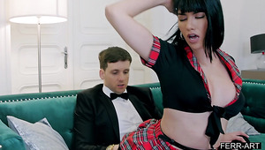 Luxury brunette latina strips and seduces BWC gentleman in hotel