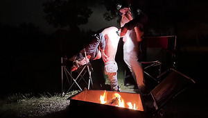 Curvy Busty MILF Pleased Her Husband With BJ & Hot Sex During Their Romantic Night By The Campfire