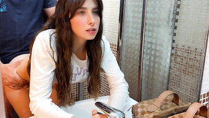 Getting this cute girl fucked on his dick right in fromt of the mirror