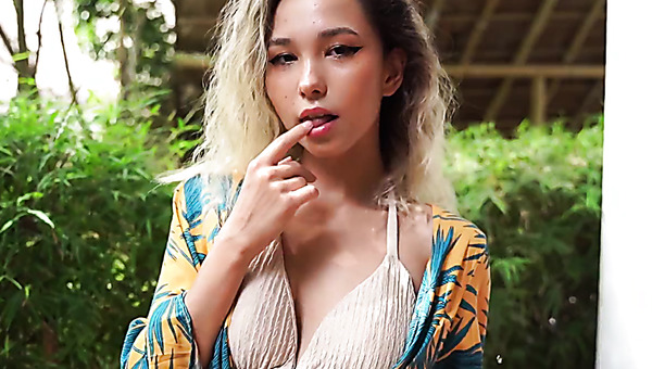 Skinny blonde girl getting fucked real hard in front of the mirror