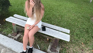 Blonde girl asks for help, ends up getting dicked down like a whore