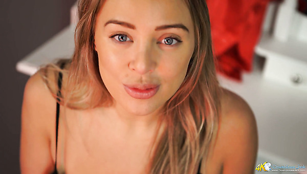 Seductive Beth showing mouth-watering titties in sexy black dress