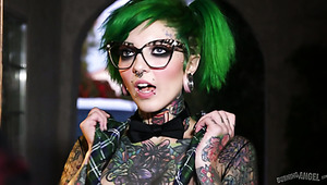 This green haired bimbo is the type of chick you want to fuck hard