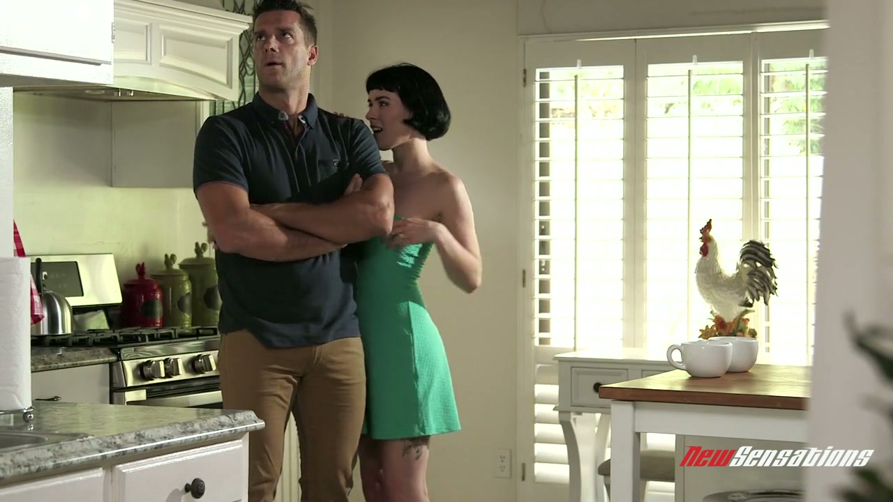 Lewd chick with ugly bob cut Olive Glass is ready to give dude a nice  footjob