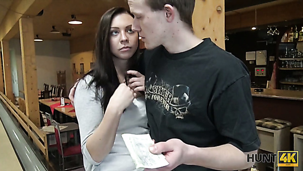 Ardent nympho finally agrees to be fucked by stranger in the bowling hall