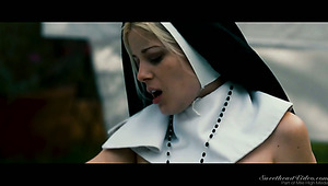 Lovely and sinful blonde nun Charlotte Stokely is ready to get her slit licked