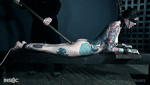 Bondage with locked in stocks whore Rocky Emerson includes pussy teasing